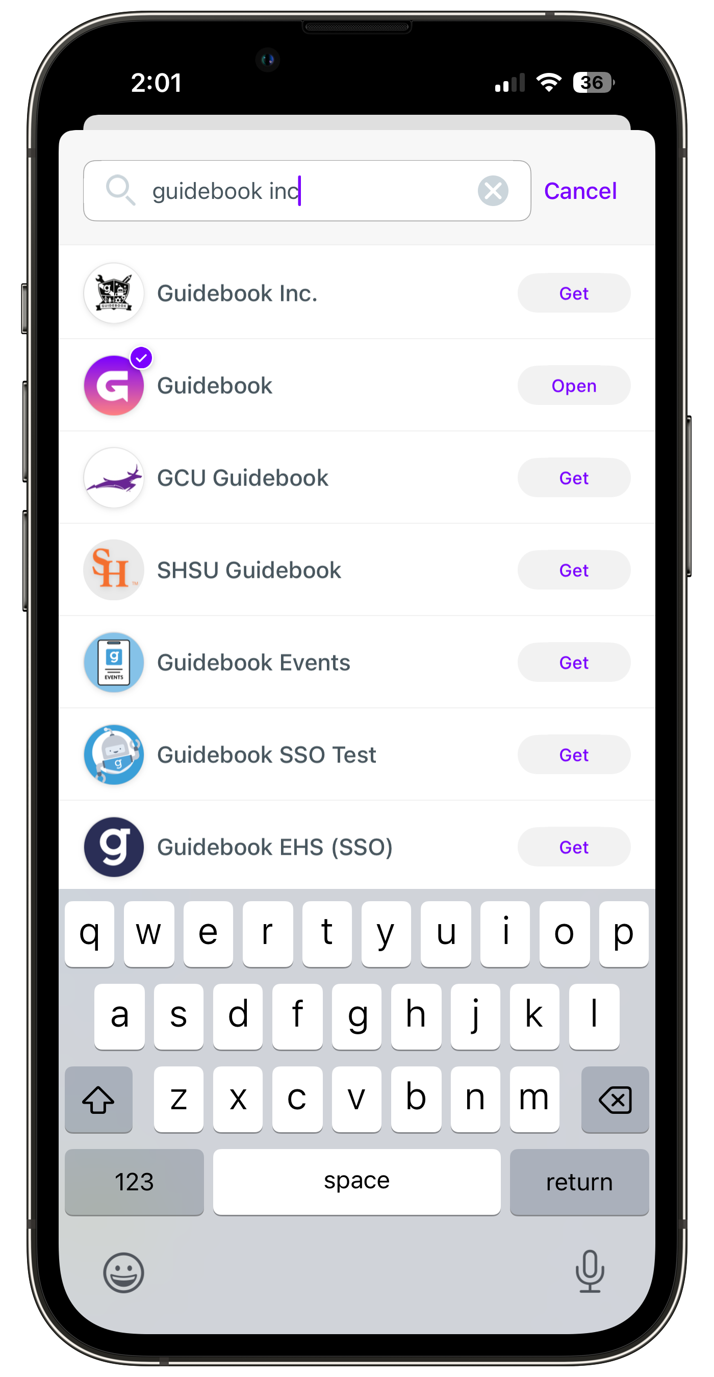 Guidebook – hledání a aktualizace
